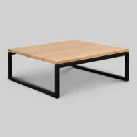 Kwadratowy, uniwersalny stolik dębowy z Idealny do salonu w minimalistycznym, skandynawskim stylu. ShapeShake.design 90 × 90 × 33 cm