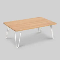 Dębowy stolik kawowy w industrialnym stylu, idealny do salonu, i wnętrz typu studio. ShapeShake.design 100 × 60 × 38 cm