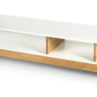 Dębowa biała szafka pod telewizor idealna do salonu i wnętrz typu studio. ShapeShake.design 200 × 40 × 34 cm